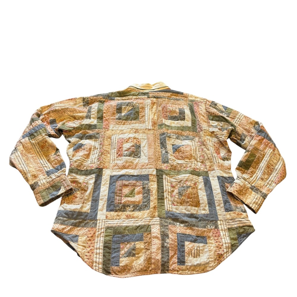 Polo Ralph Lauren Mens XL Patchwork Log Cabin Quilt Button Down Shirt Multicolor - Picture 6 of 11